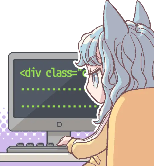 コーディングをしているイラスト