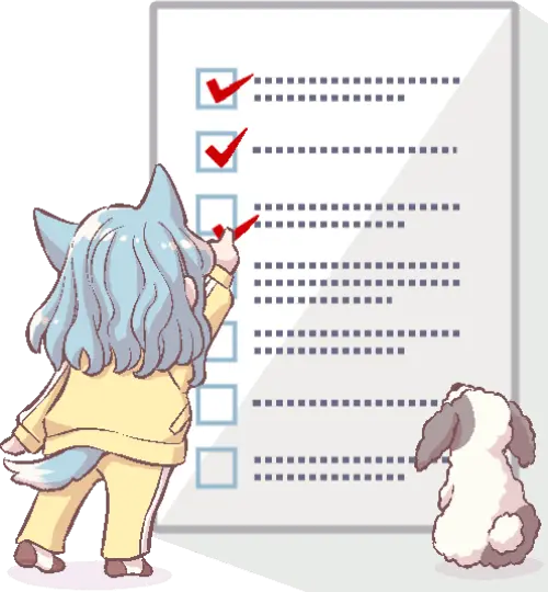 リストにチェックするイラスト